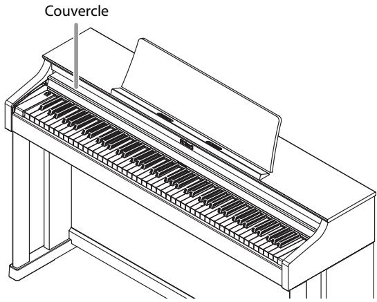 ROLAND HP305-RW - Masquer les boutons et l'écran avec le couvercle (position classique) - 1