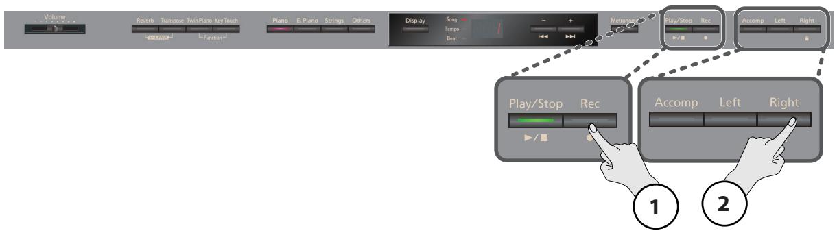 ROLAND HP305-RW - Préparatifs pour l'enregistrement - 1