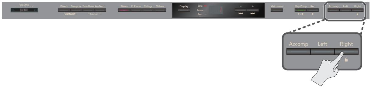 ROLAND HP305-RW - Verrouiller les boutons en façade - 1