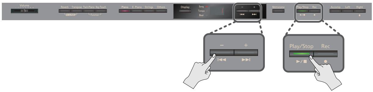 ROLAND HP305-RW - Régler le volume de reproduction des morceaux - 1