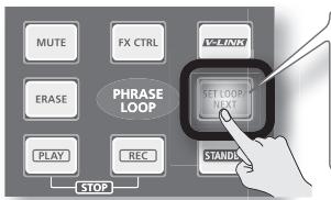 MUTE FX CTRL VELENT ERASE PHRASE LOOP PLAY REC STOP SET LOOP BACK STANDL