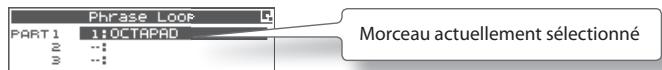Phrase Loop PART1 1:OCTAPAD Morceau actuellement sélectionné 0 : : : 3 : : :