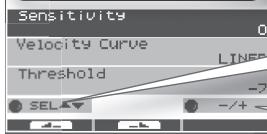 Sensitivity Velocity Curve Threshold LINE -7 SEL -/+