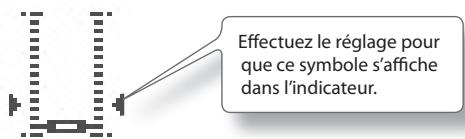 Effectuez le réglage pour que ce symbole s'affiche dans l'indicateur.