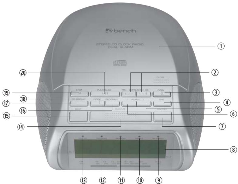 KOMPERNASS EBENCH KH 2254 RADIO-REVEIL LECTEUR CD - 2
