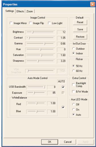 KOMPERNASS SILVERCREST KH 2342 WEBCAM MOBILE - Menu "Settings" - 1