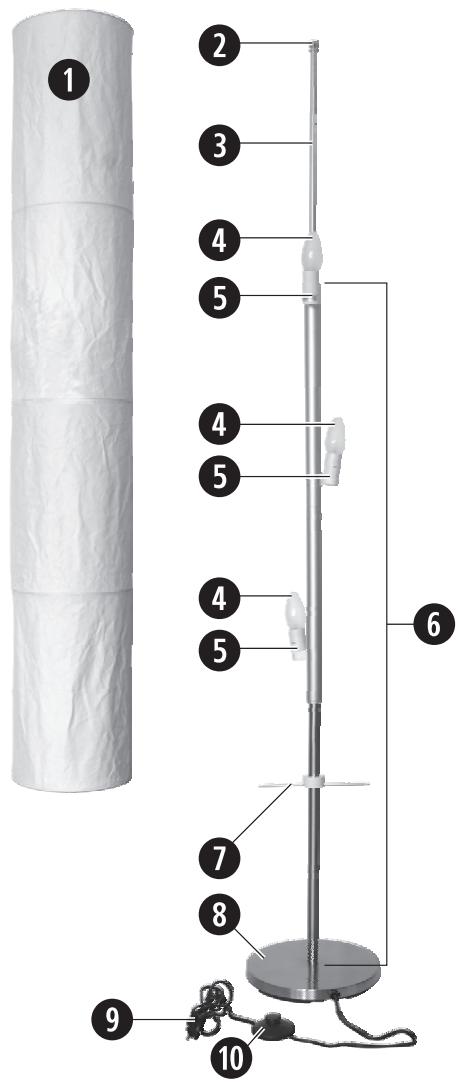 KOMPERNASS KH 4182 PAPER FLOOR LAMP - LAMPE DE PIED EN PAPIER - 5
