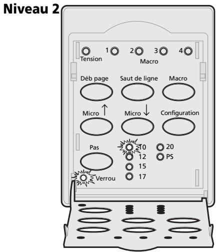 LEXMARK FORMS PRINTER 2400 - Sélection ou verrouillage d'un espacement - 1
