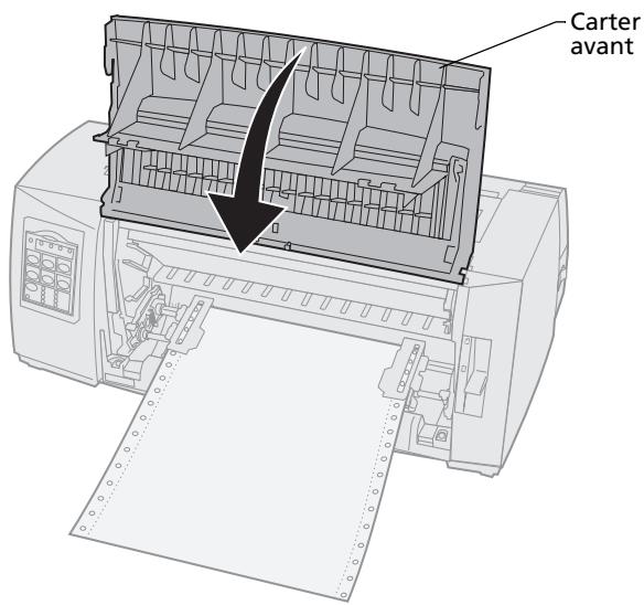 LEXMARK FORMS PRINTER 2400 - Chargement de papier listing à l'aide du tracteur poussant - 9
