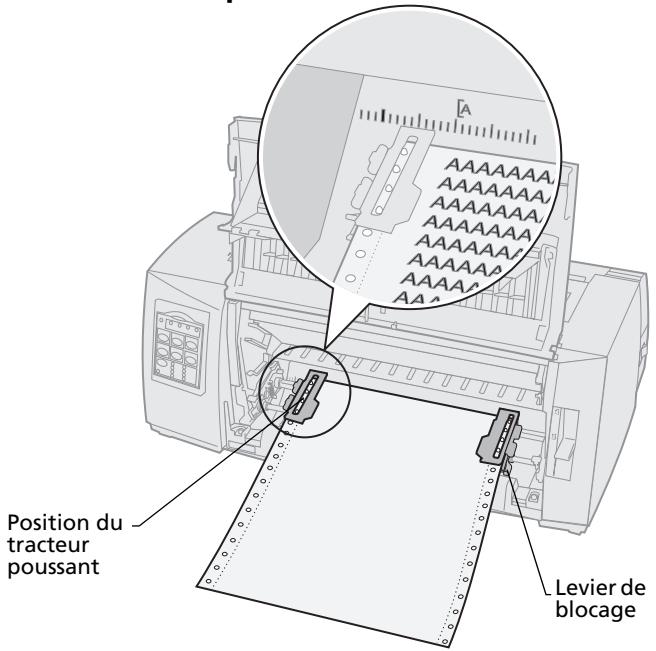 LEXMARK FORMS PRINTER 2400 - Position du tracteur poussant - 1