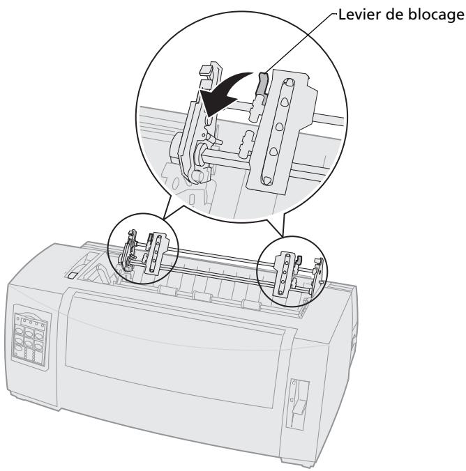 LEXMARK FORMS PRINTER 2400 - Chargement de papier listing par le bas à l'aide du tracteur tirant - 4
