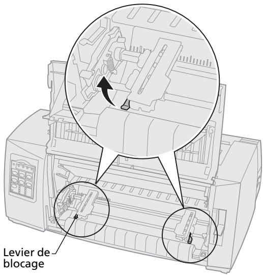 LEXMARK FORMS PRINTER 2400 - Chargement de papier listing à l'aide du tracteur poussant - 5