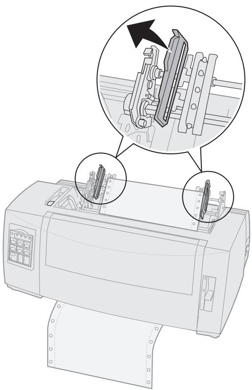 LEXMARK FORMS PRINTER 2400 - Chargement de papier listing par le bas à l'aide du tracteur tirant - 5