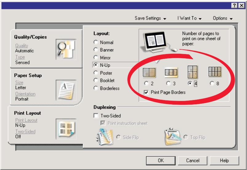 LEXMARK X4550 - Impression de plusieurs pages sur une feuille - 1