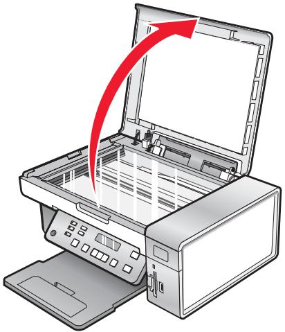 LEXMARK X4550 - Chargement d'un original sur la vitre du scanner - 1