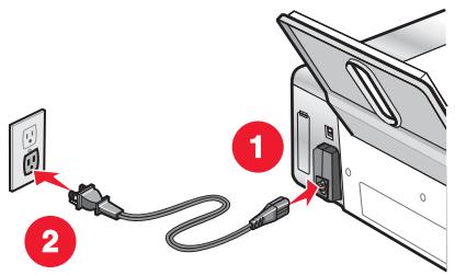 LEXMARK X4550 - Déconnectez et reconnectez le câble d'alimentation. - 1