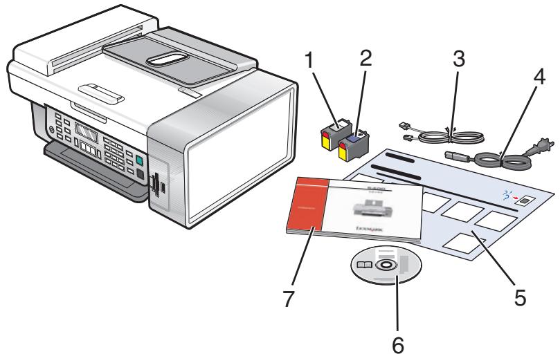 LEXMARK X5470 - Vérification du contenu de l'emballage - 1