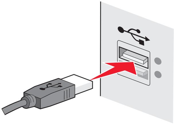 LEXMARK X6650 - Comment relier un câble d'installation ? - 1