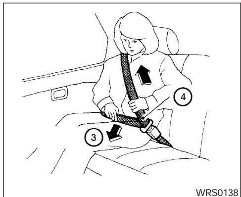NISSAN FRONTIER 2004 - Siège avant à réglage manuel illustré Bouclage des ceintures de sécurité - 2