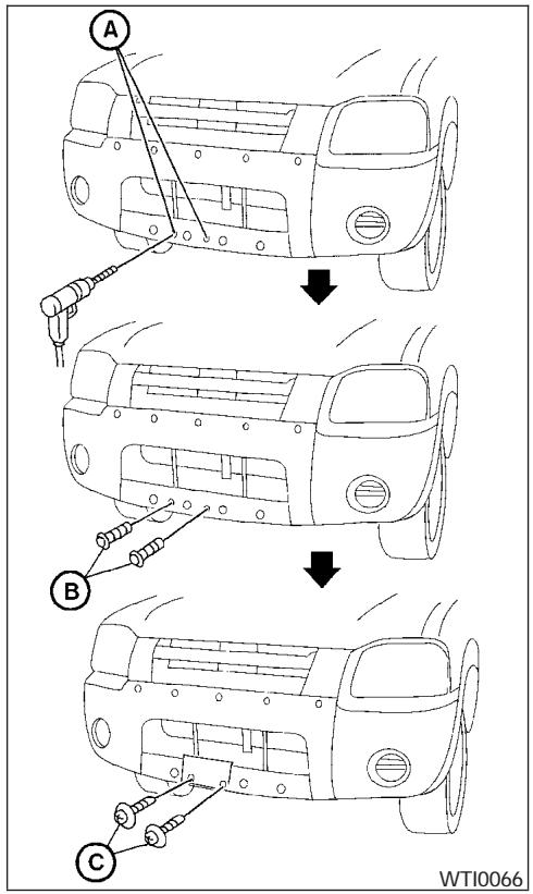 NISSAN FRONTIER 2004 - INSTALLATION DE LA PLAQUE D'IMMATICULATION AVANT - 1