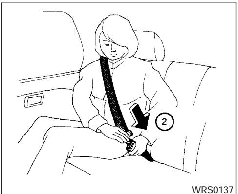 NISSAN FRONTIER 2004 - Siège avant à réglage manuel illustré Bouclage des ceintures de sécurité - 1