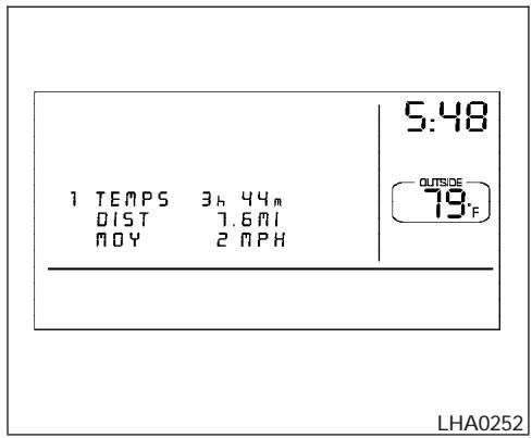 NISSAN QUEST 2006 - UTILISATION DE LA TOUCHE « BACK » (préçédent) - 1
