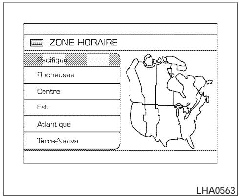 NISSAN QUEST 2006 - Selection du fuseau hora : - 1