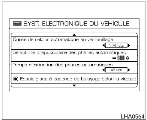 NISSAN QUEST 2006 - Réglage de l'affichage en mode audio ou de chauffage-climatisation : - 2