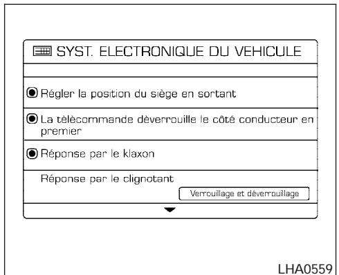 NISSAN QUEST 2006 - Réglage de l'affichage en mode audio ou de chauffage-climatisation : - 1