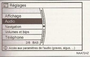 NISSAN QASHQAI PLUS 2 - Paramètres de volume et bips sonores - 1