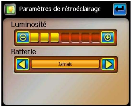 PACKARD BELL GPS 400 - Paramètres de rétroéclairage - 1
