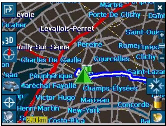 PACKARD BELL GPS 400 - Vue de nuit 2D - 2