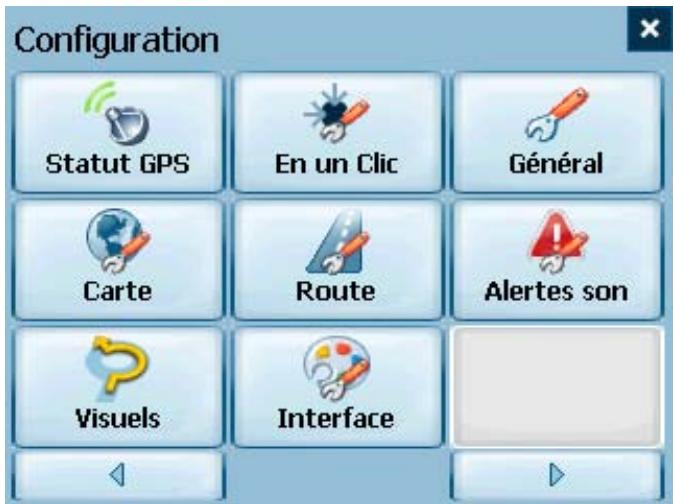 PACKARD BELL GPS 400 - Le menu Configuration - 1