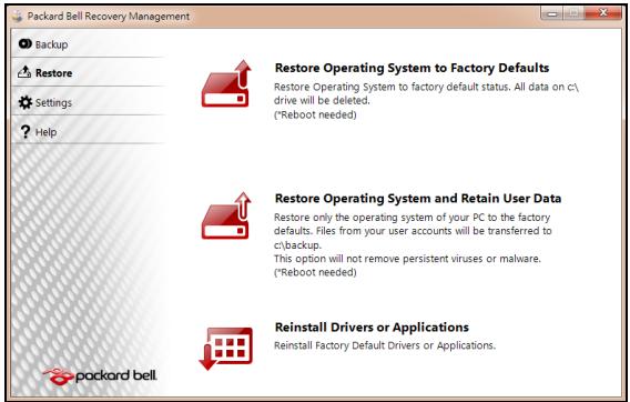 PACKARD BELL ONETWO PW.U5V - Récupérer les logiciels et les pilotes préinstallés - 1