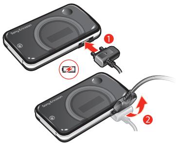 SONY ERICSSON T707 - Pour charger la batterie - 1