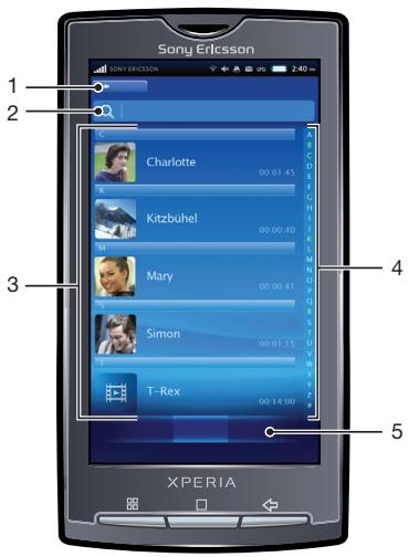 SONY ERICSSON XPERIA X10 - Parcourir des vidéos - 1