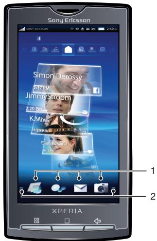 SONY ERICSSON XPERIA X10 - Utilisation de timescape™ comme écran d'accueil - 2