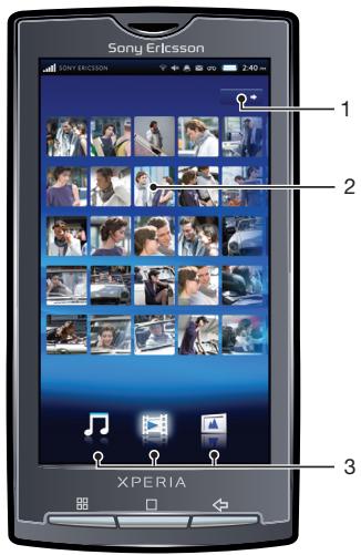 SONY ERICSSON XPERIA X10 - Écran d'accueil des videos - 1