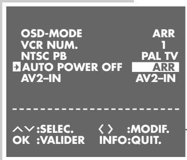 GRUNDIG SEVILLA SE 1205 HIFI/NIC - Activation et désactivation des affichages écran (OSD - On Screen Display) - 2