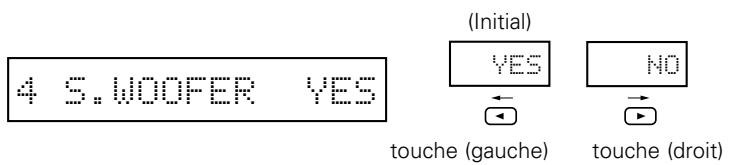 4 S.WOOFER YES (Initial) YES NO touche (gauche) touche (droit)