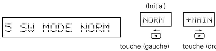 5 SW MODE NORM (Initial) NORM +MAIN touche (gauche) touche (dro)