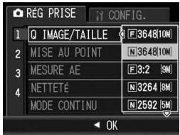 RICOH G600 - Appuyez sur les touches ▲▼ pour sélectionner le réglage souhaité. - 1