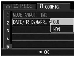 REG PRISE 1 MODE ANNOT. IMG 2 DATE/HR DÉMARR. OUI 3 NON 4 5 OK