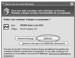 Alerte de sécurité Windows Pour vous aider à protége votre ordinateur, le Pare-feu Windows a bloqué certaines fonctionnalités de ce programme. Voulez-vous continuer à bloquer ce programme ? Nom: RICOH Gate La fos DSC Éditeur: Ricoh Company, Ltd. Maintains le bloagé Débloquer Maintains le bloagé et en redervende ultérieurement Pour plus de sécurité, le Pare-feu Windows bloque actuellement l'acceptation des connences Internet ou wireless pour ce programme. Si vous têtes confiance à ce programme ou un éditeur, vous pouvez le bloéquer. Si nous ont pas et probeux un programme ?