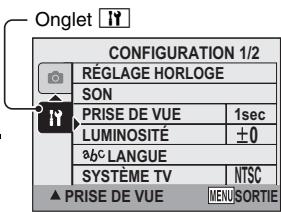 RICOH R50 - Appuyez sur la touche [▲] ou sur la touche [▼] pour sélectionner "reglage horloge" et appuyez sur la touche OK ou sur la touche [▶]. - 1