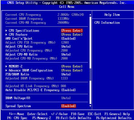 MSI MS-7615 V2.0 - Cell Menu - 1