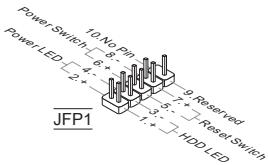 MSI MS-7615 V2.0 - 面板接頭：JFP1,JFP2 - 1