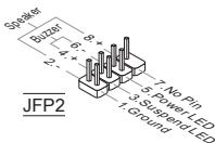 MSI MS-7615 V2.0 - Front Panel Connectors: JFP1, JFP2 - 2
