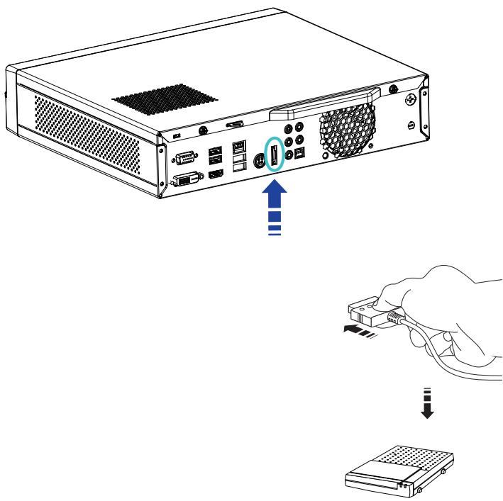 MSI WIND BOX DC520 - Connexion du lecteur de disque dur externe SATA (en a) - 1