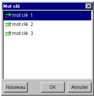 Mot clé mot clé 1 mot clé 2 mot clé 3 Nouveau OK Annuler